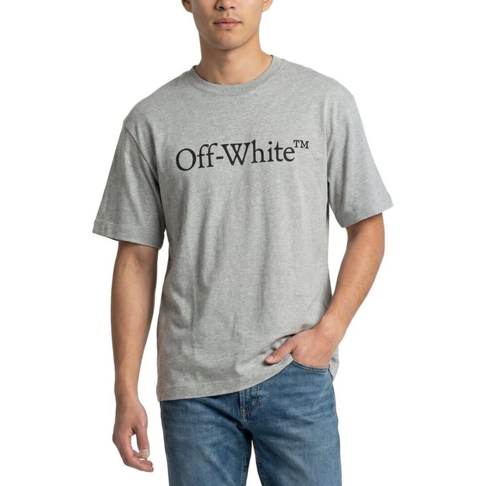 Off-White™ Mens  Virgil Big Bookish Skate T-Shirt, Grey